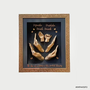 Premium Complete Family Casting, Mother, Father And Baby Both Hands